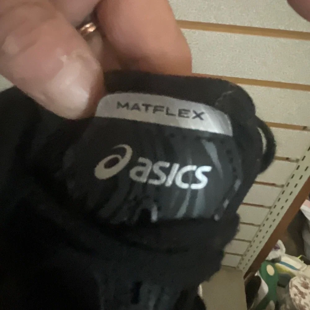 Asics Matflex‎ 6 Wrestling Shoes Black White Kids Youth Size 5 High Top